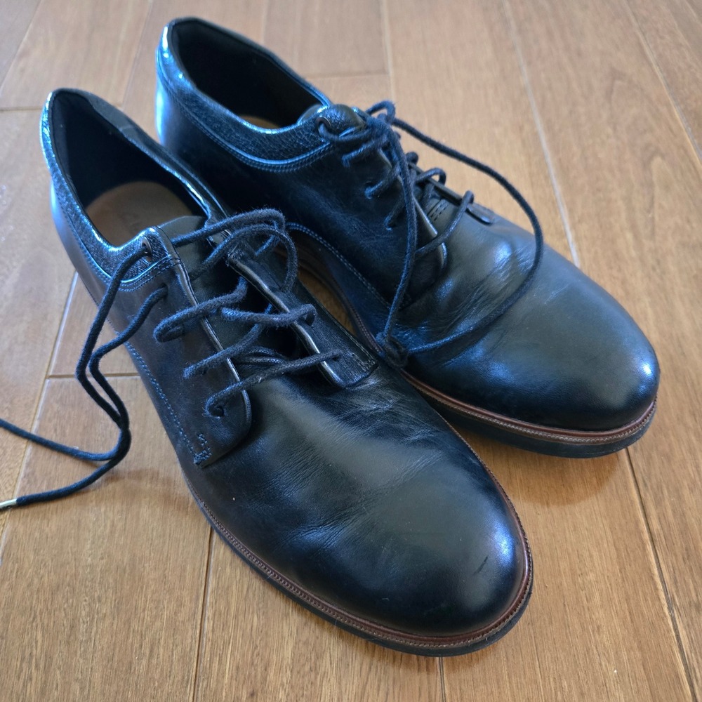 Clarks Black Leather Lace Up Oxford Dress Shoes 26135978 Womens 8.5 Menswear